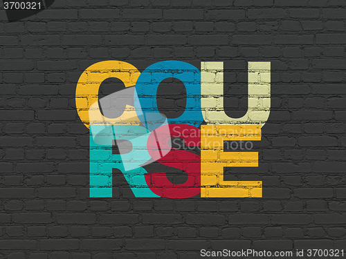 Image of Education concept: Course on wall background