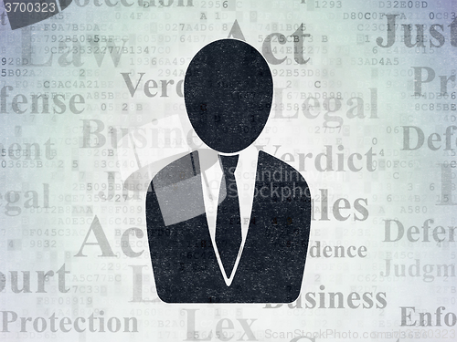 Image of Law concept: Business Man on Digital Paper background