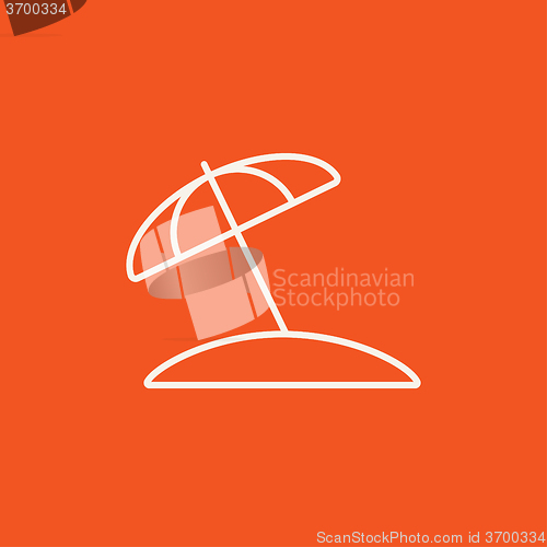 Image of Beach umbrella line icon.