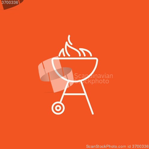 Image of Kettle barbecue grill line icon.