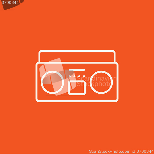 Image of Radio cassette player line icon.