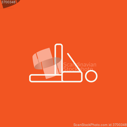 Image of Man making exercises line icon.