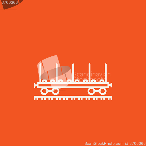 Image of Cargo wagon line icon.