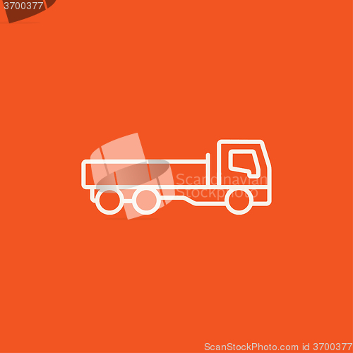 Image of Dump truck line icon.