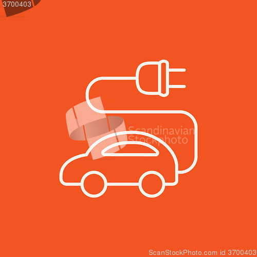 Image of Electric car line icon.