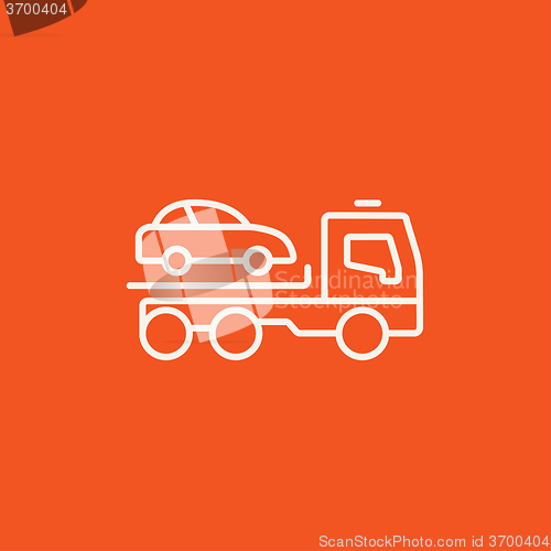 Image of Car towing truck line icon.