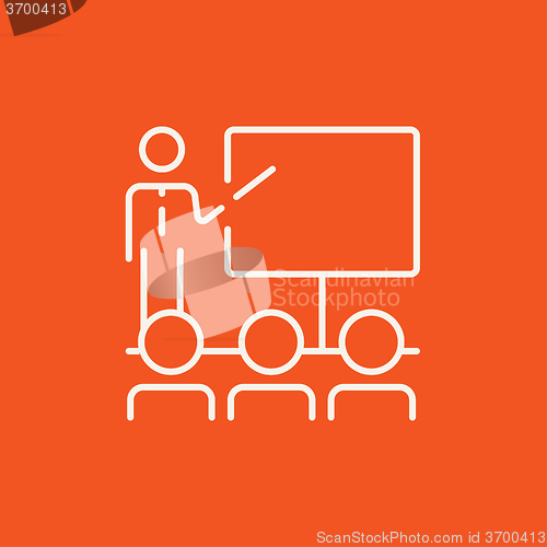 Image of Business presentation line icon.