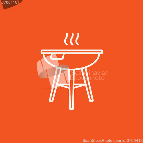 Image of Kettle barbecue grill line icon.