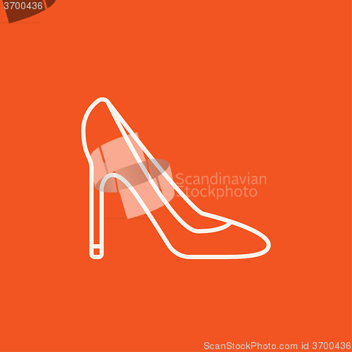 Image of Heel shoe line icon.