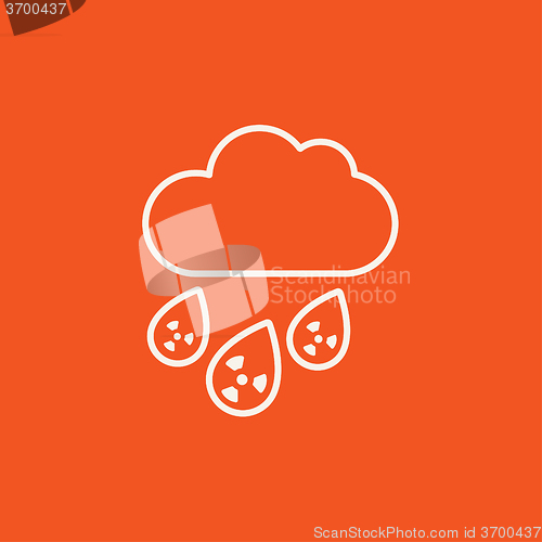 Image of Radioactive cloud and rain line icon.