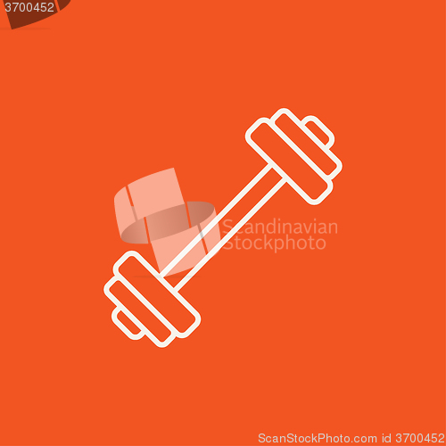 Image of Dumbbell line icon.
