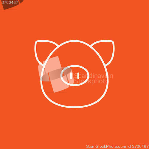 Image of Pig head line icon.