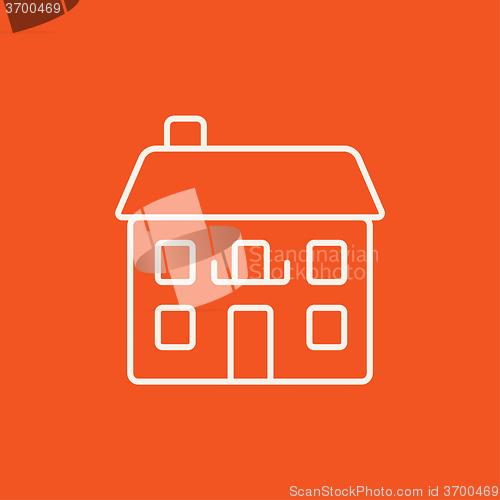 Image of Two storey detached house line icon.