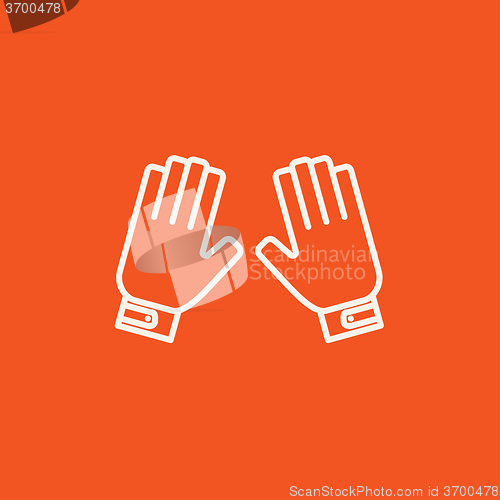 Image of Motorcycle gloves line icon.