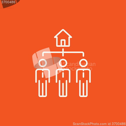 Image of Three real estate agents line icon.