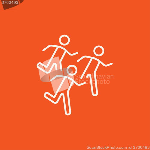 Image of Running men line icon.