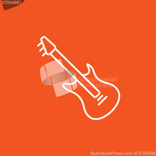 Image of Electric guitar line icon.