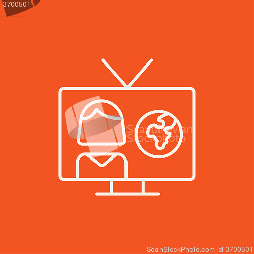 Image of TV report line icon.