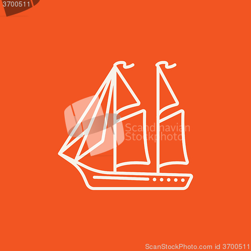 Image of Sailboat line icon.