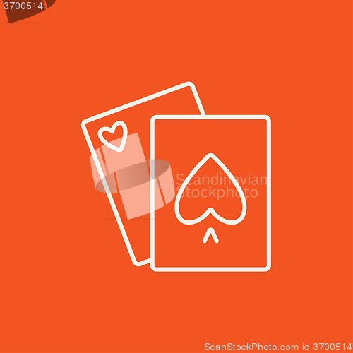 Image of Playing cards line icon.
