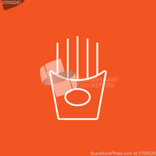 Image of French fries line icon.