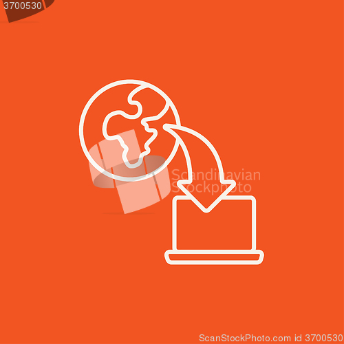 Image of Online education line icon.