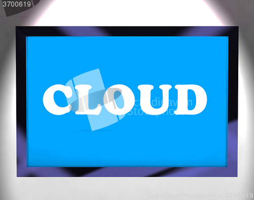 Image of Cloud On Monitor Shows Networking Computing Or Network