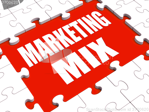 Image of Marketing Mix Puzzle Shows Marketplace Place Price Product And P