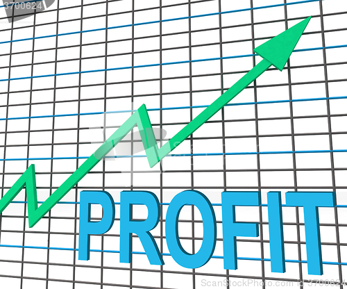 Image of Profit Chart Graph Shows Increase Cash Wealth Revenue