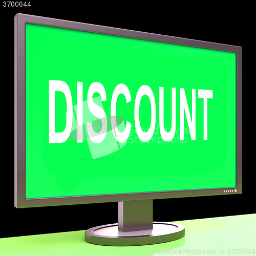 Image of Discount Screen Shows Promotion Sale Discounts Or Clearance