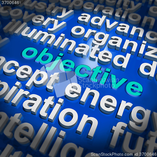 Image of Objective  In Word Cloud Shows Aims Goals Or Aspirations