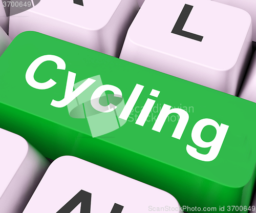 Image of Cycling Key Means Bicycling Or Motorcycling\r