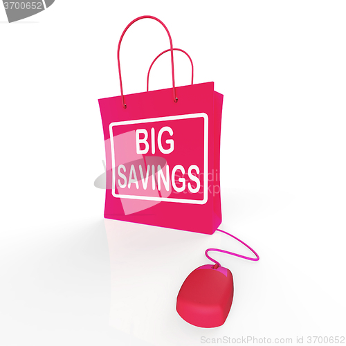 Image of Big Savings Bag Shows Online Sales and Discounts