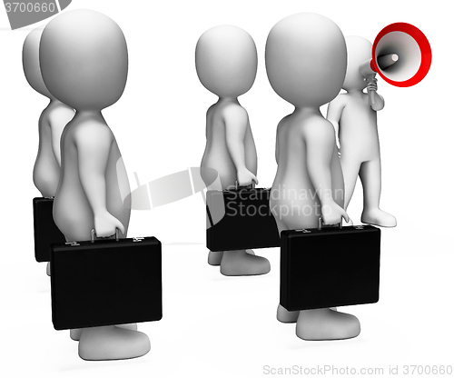 Image of Leader With Megaphone Shows Leadership Or Salesmen Meeting