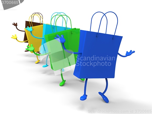 Image of Shopping Bags Dancing Shows Retail Buys