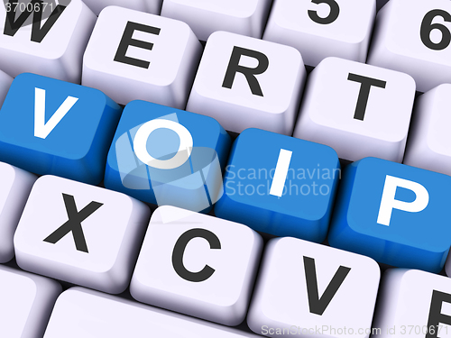 Image of Voip Keys On Keyboard Show Voice Over Internet Protocol\r