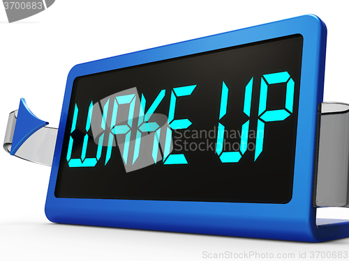 Image of Wake Up Clock Message Means Awake And Rise