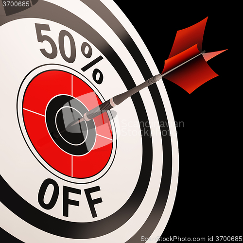 Image of 50 Percent Off Shows Percentage Reduction On Price