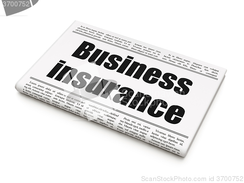 Image of Insurance concept: newspaper headline Business Insurance