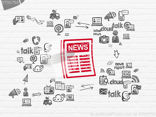 Image of News concept: Newspaper on wall background