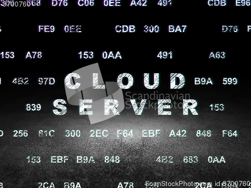 Image of Cloud technology concept: Cloud Server in grunge dark room