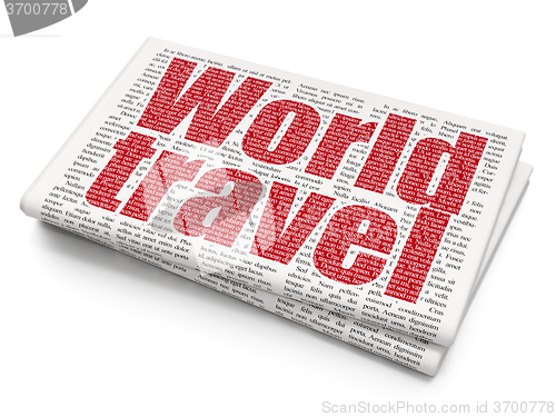 Image of Tourism concept: World Travel on Newspaper background