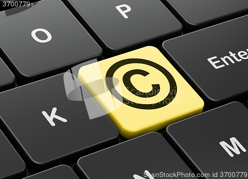 Image of Law concept: Copyright on computer keyboard background