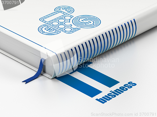 Image of Finance concept: book Calculator, IT Business on white background