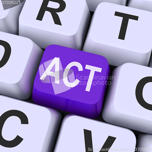 Image of Act key Means Perform Or Acting\r