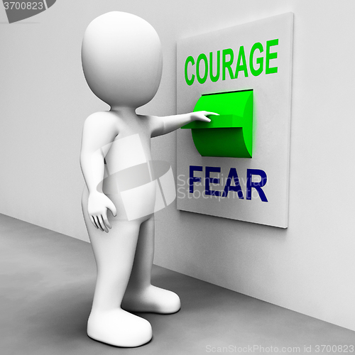 Image of Courage Fear Switch Shows Afraid Or Courageous