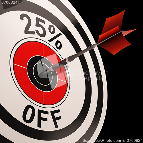 Image of 25 Percent Off Shows Discount Promotion Advertisement