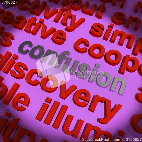 Image of Confusion Word Cloud Means Confusing Confused Dilemma