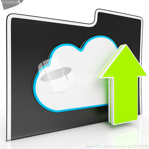 Image of Upload Arrow And Cloud File Showing Uploading