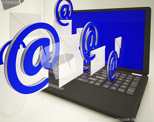 Image of Mail Signs Leaving Laptop Shows Ongoing Messages